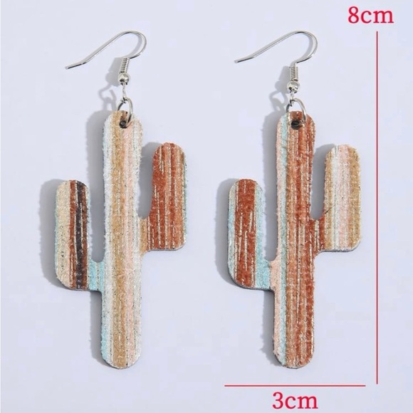 Cactus Drop Earrings - H 3.1 x W 1.2 - Picture 3 of 4